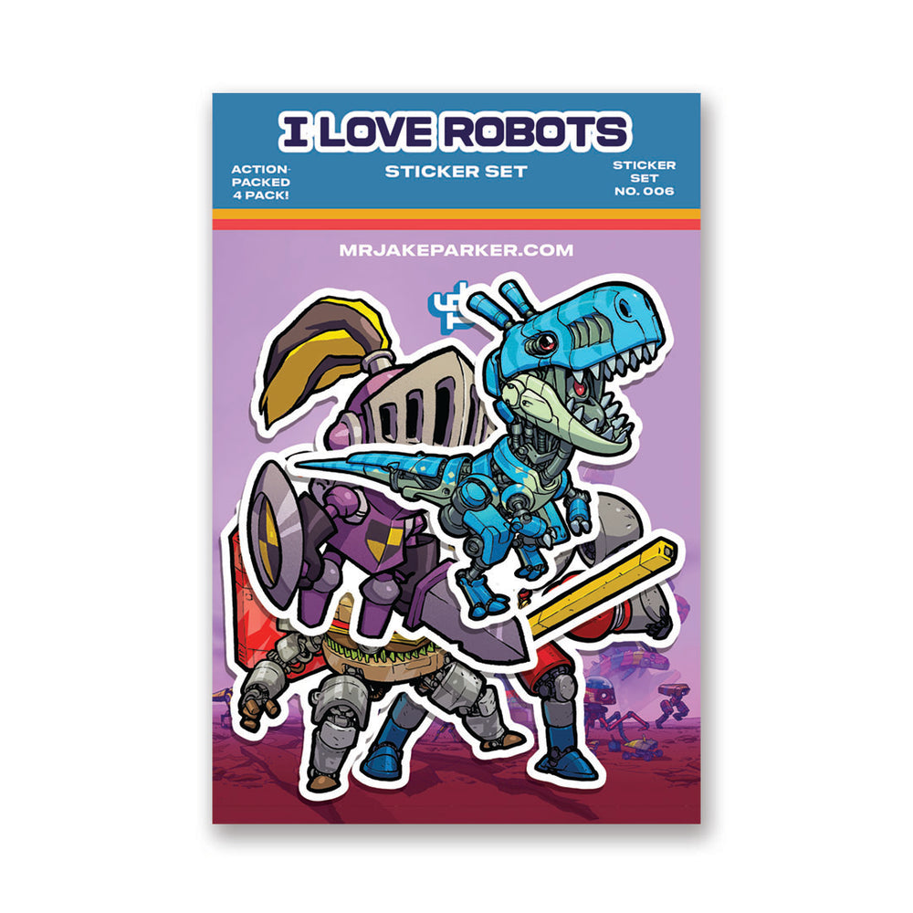 Sticker Set 006 - I LOVE ROBOTS