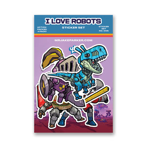 Sticker Set 006 - I LOVE ROBOTS