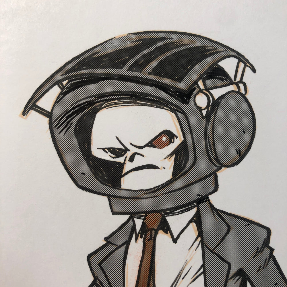 Skull Chaser Suit Drawing