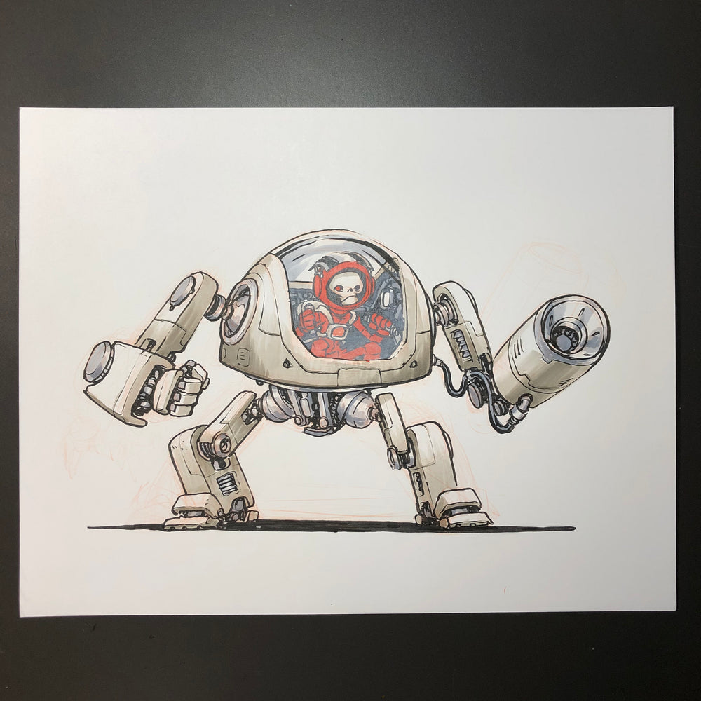 Skull Chaser Mech Drawing