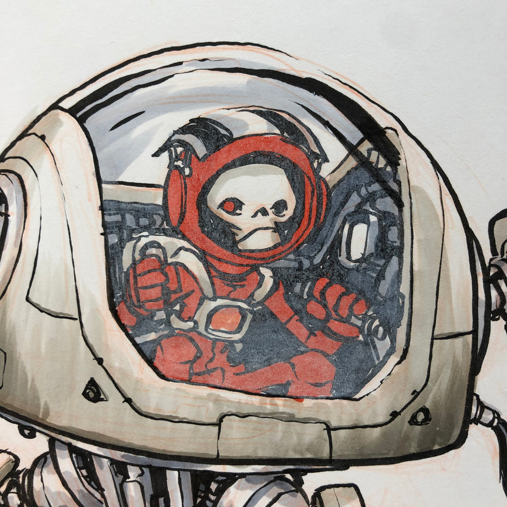 Skull Chaser Mech Drawing