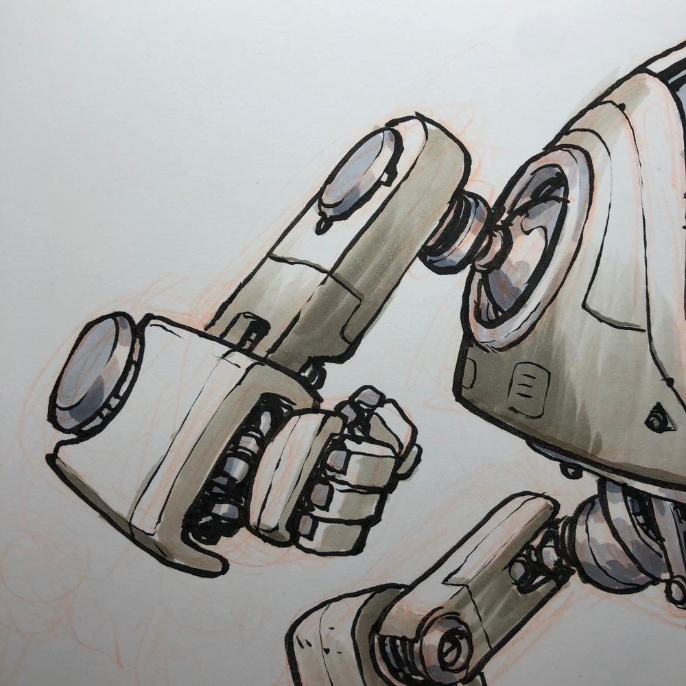 Skull Chaser Mech Drawing