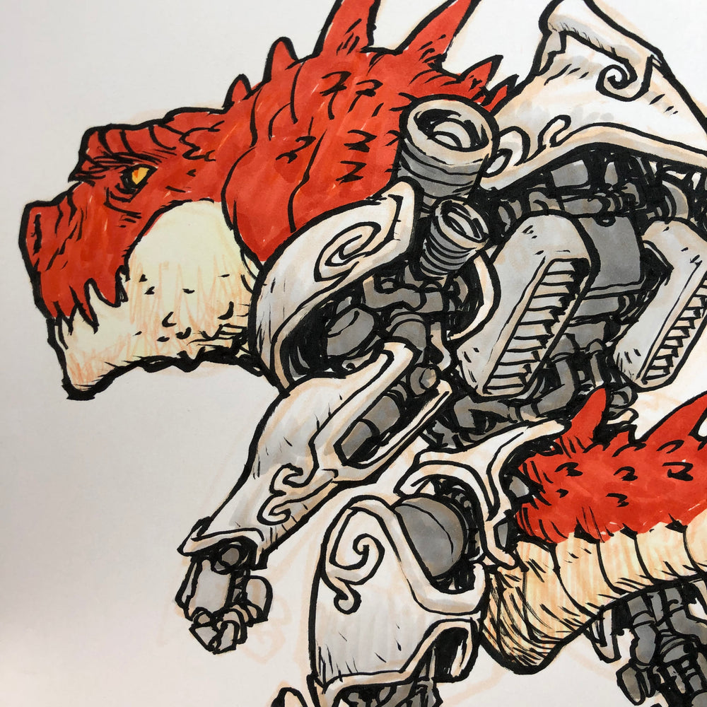 Mech Dragon Drawing