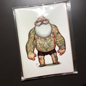 Tattooed Santa Cards