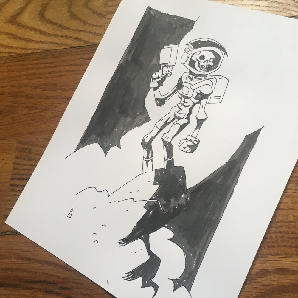 Skull Chaser, Mike Mignola Style - Original Art