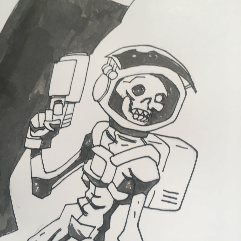 Skull Chaser, Mike Mignola Style - Original Art
