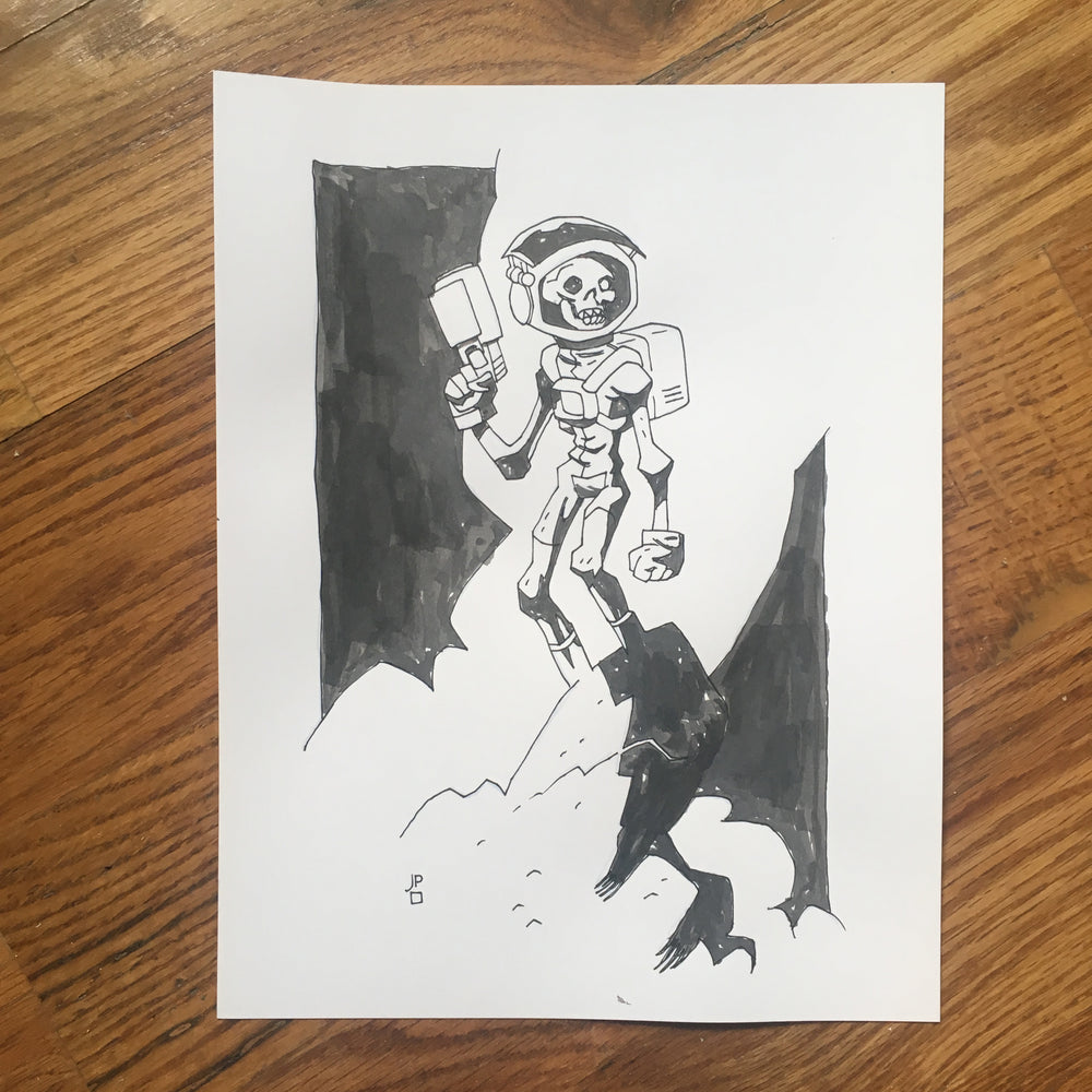 Skull Chaser, Mike Mignola Style - Original Art