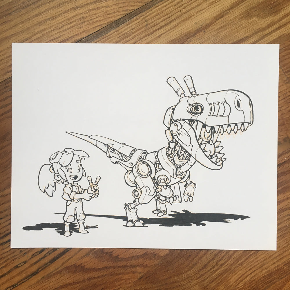 Remote Control Dino - Original Art