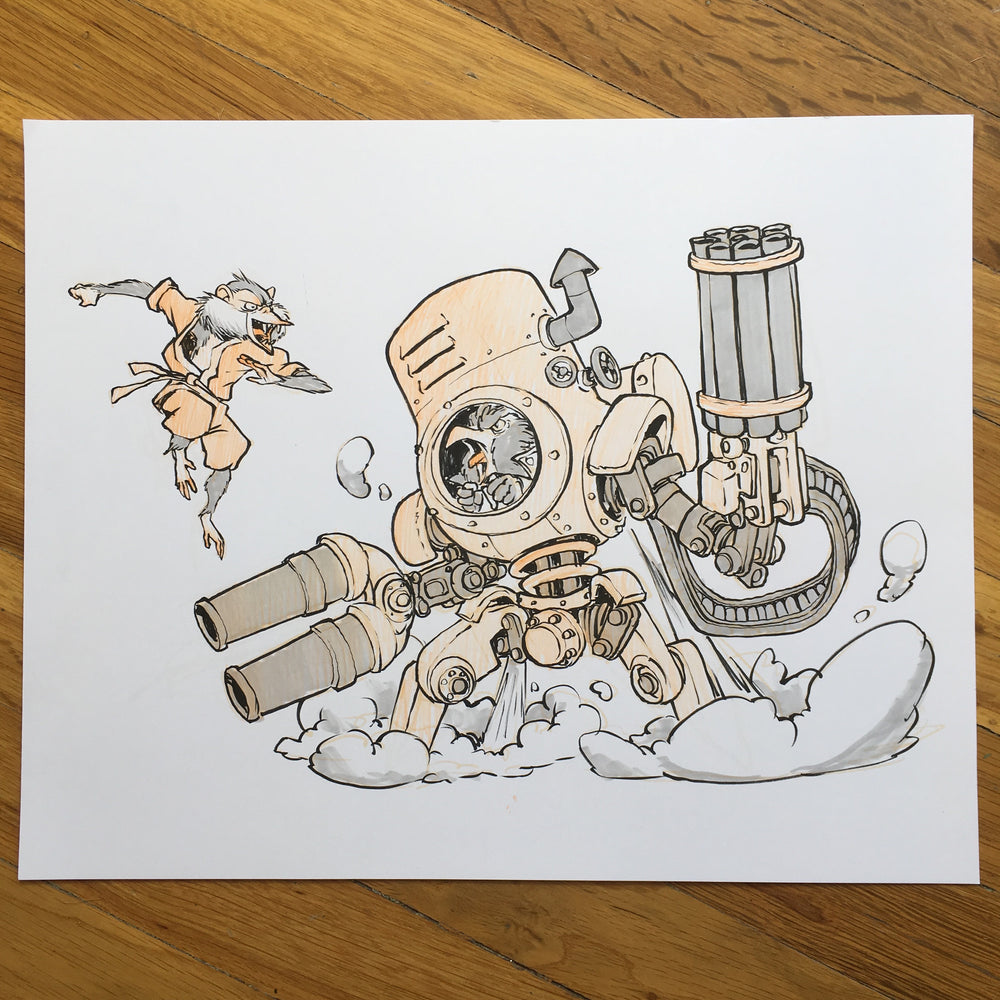 Mech Battle! - Original Art