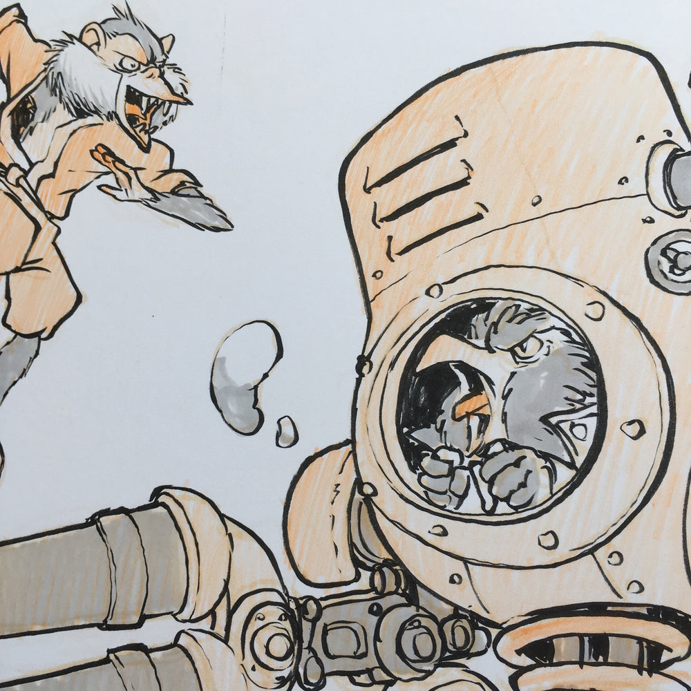 Mech Battle! - Original Art